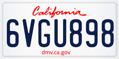CA license plate 6VGU898
