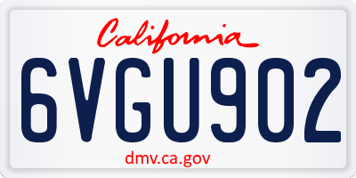 CA license plate 6VGU902