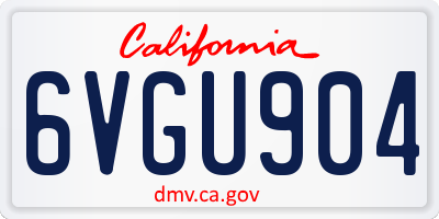 CA license plate 6VGU904