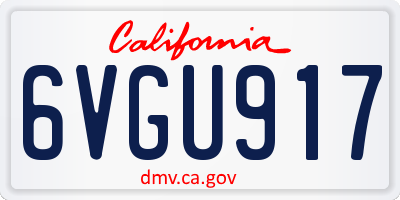 CA license plate 6VGU917