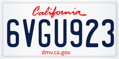 CA license plate 6VGU923