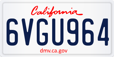 CA license plate 6VGU964