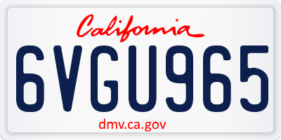 CA license plate 6VGU965