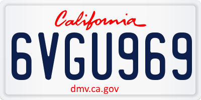 CA license plate 6VGU969