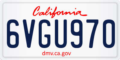 CA license plate 6VGU970