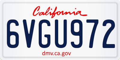 CA license plate 6VGU972