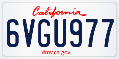 CA license plate 6VGU977