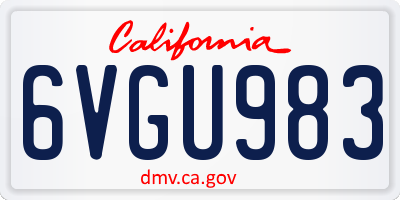 CA license plate 6VGU983