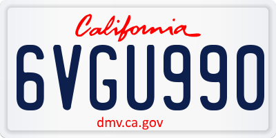 CA license plate 6VGU990