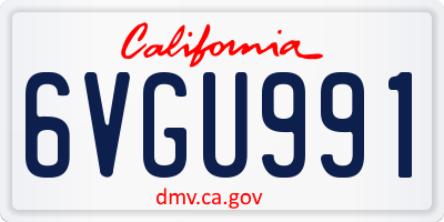 CA license plate 6VGU991
