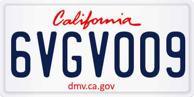 CA license plate 6VGV009