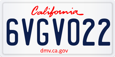 CA license plate 6VGV022