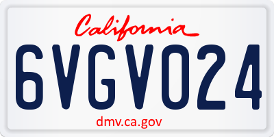 CA license plate 6VGV024