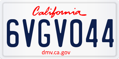 CA license plate 6VGV044