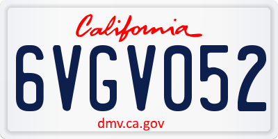 CA license plate 6VGV052