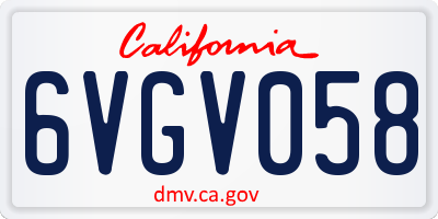 CA license plate 6VGV058