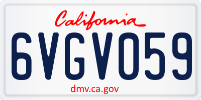 CA license plate 6VGV059
