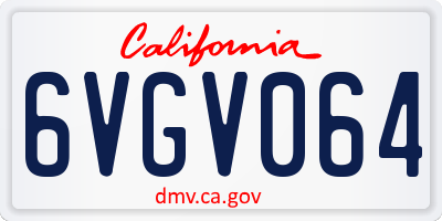 CA license plate 6VGV064