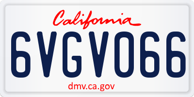 CA license plate 6VGV066