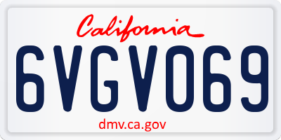 CA license plate 6VGV069
