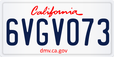 CA license plate 6VGV073