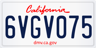 CA license plate 6VGV075