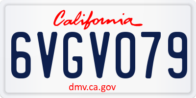 CA license plate 6VGV079