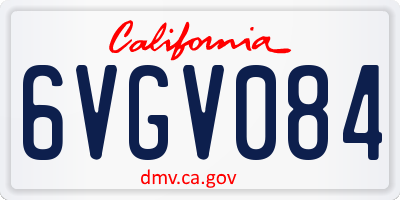 CA license plate 6VGV084