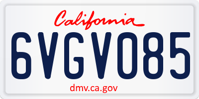 CA license plate 6VGV085