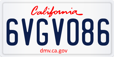 CA license plate 6VGV086