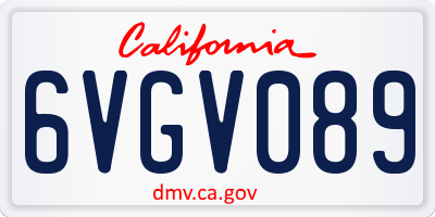 CA license plate 6VGV089