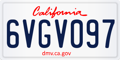 CA license plate 6VGV097