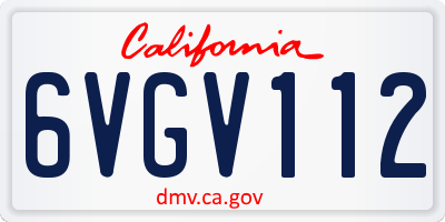 CA license plate 6VGV112