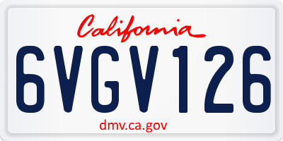 CA license plate 6VGV126