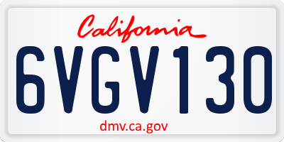 CA license plate 6VGV130