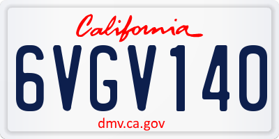 CA license plate 6VGV140