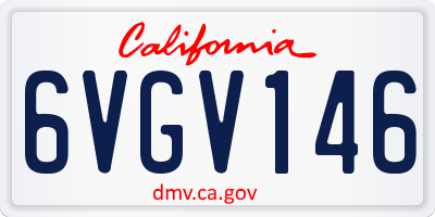 CA license plate 6VGV146