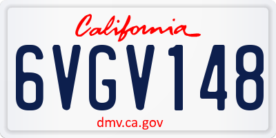 CA license plate 6VGV148