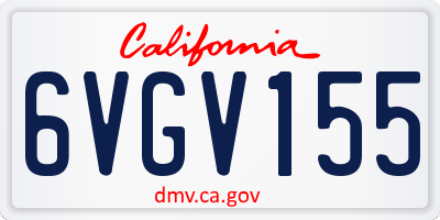 CA license plate 6VGV155