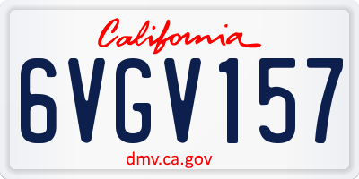 CA license plate 6VGV157