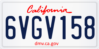 CA license plate 6VGV158
