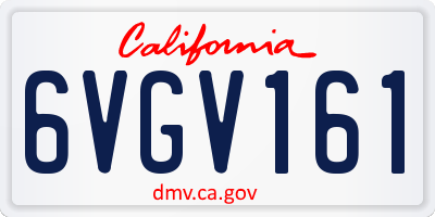 CA license plate 6VGV161