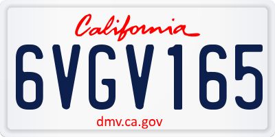 CA license plate 6VGV165