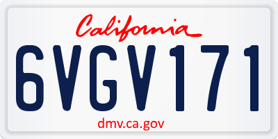 CA license plate 6VGV171