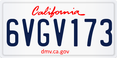 CA license plate 6VGV173