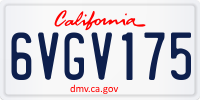 CA license plate 6VGV175