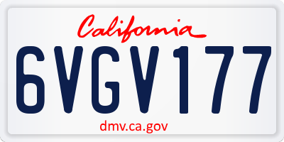 CA license plate 6VGV177