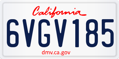 CA license plate 6VGV185