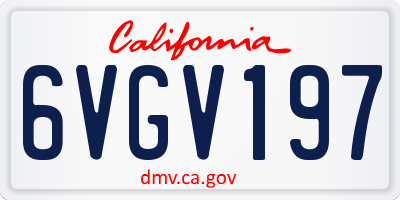 CA license plate 6VGV197