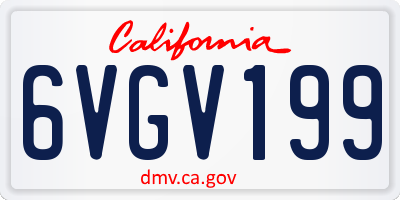 CA license plate 6VGV199